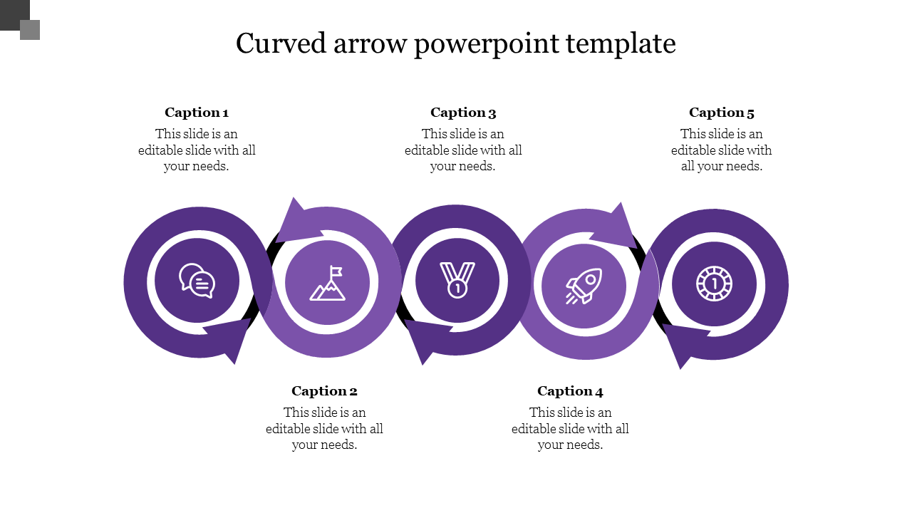 Free - Get Curved Arrow PowerPoint Template Slide Presentation